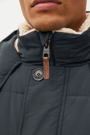 Navy Blue Square Quilted Parka Coat - Image 6 of 14