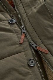 Khaki Green Square Quilted Parka Coat - Image 12 of 12