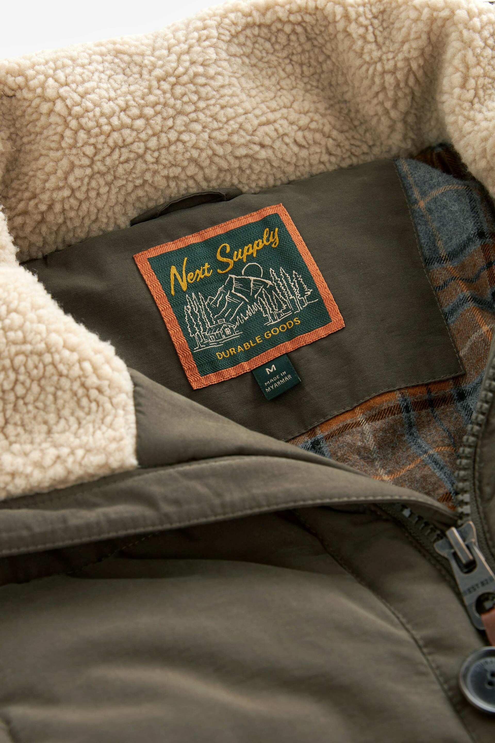 Khaki Green Square Quilted Parka Coat - Image 9 of 12