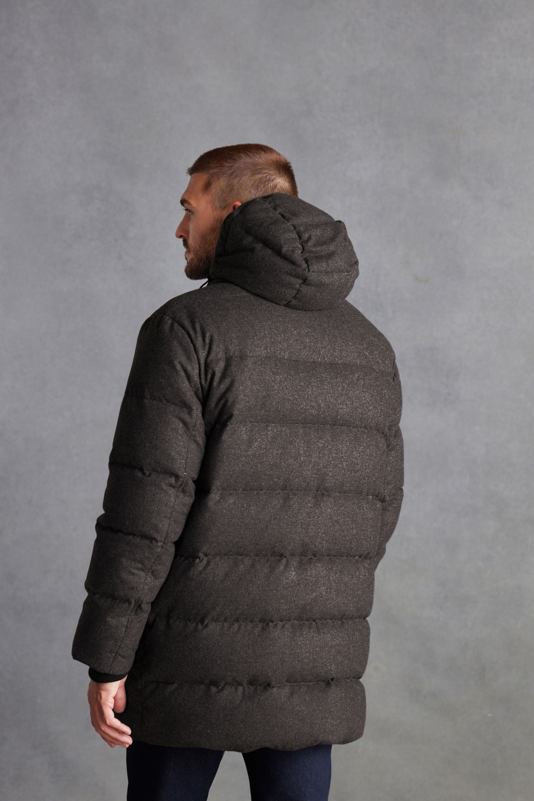 Down longline jacket clearance