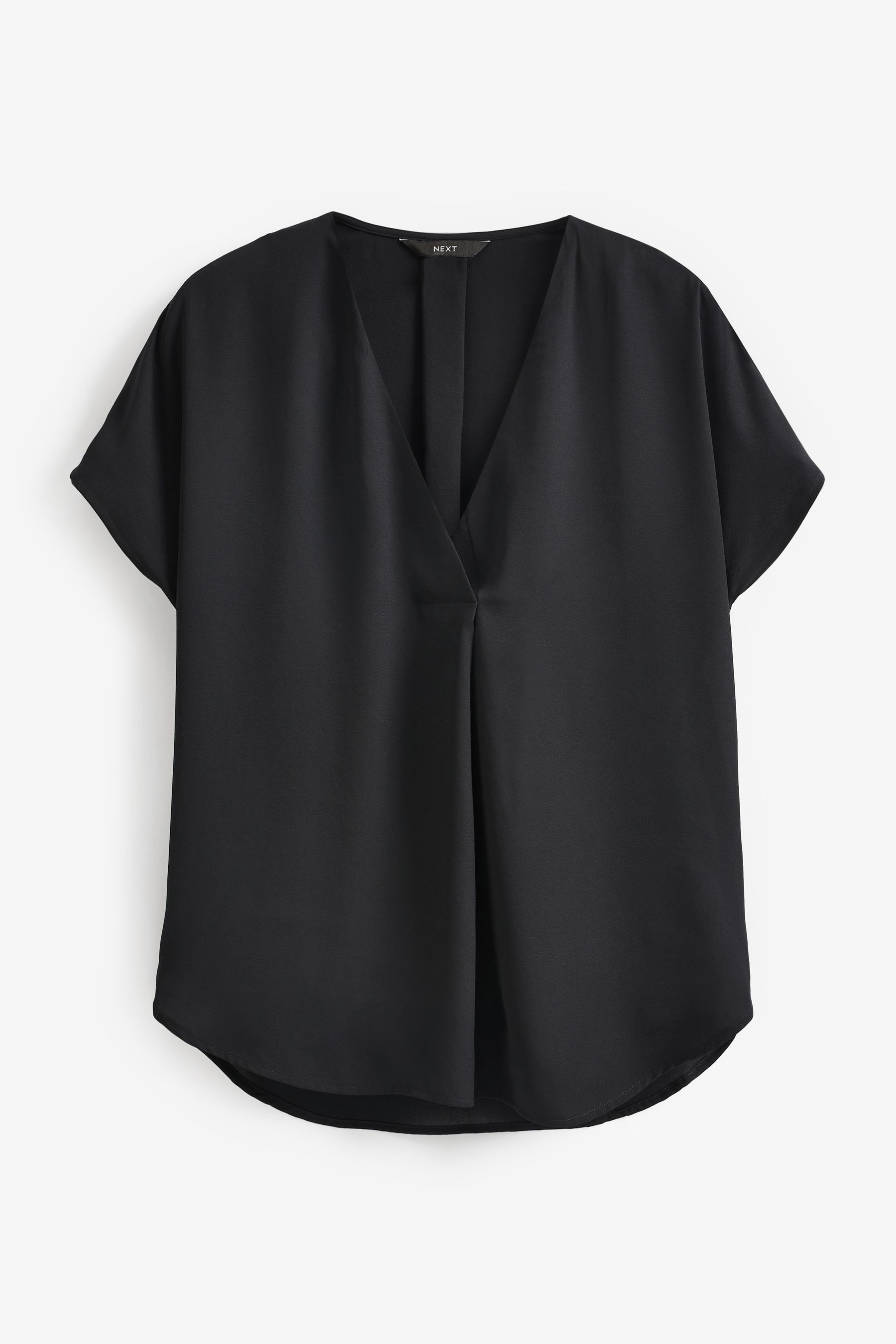 Black short sleeve blouse deals