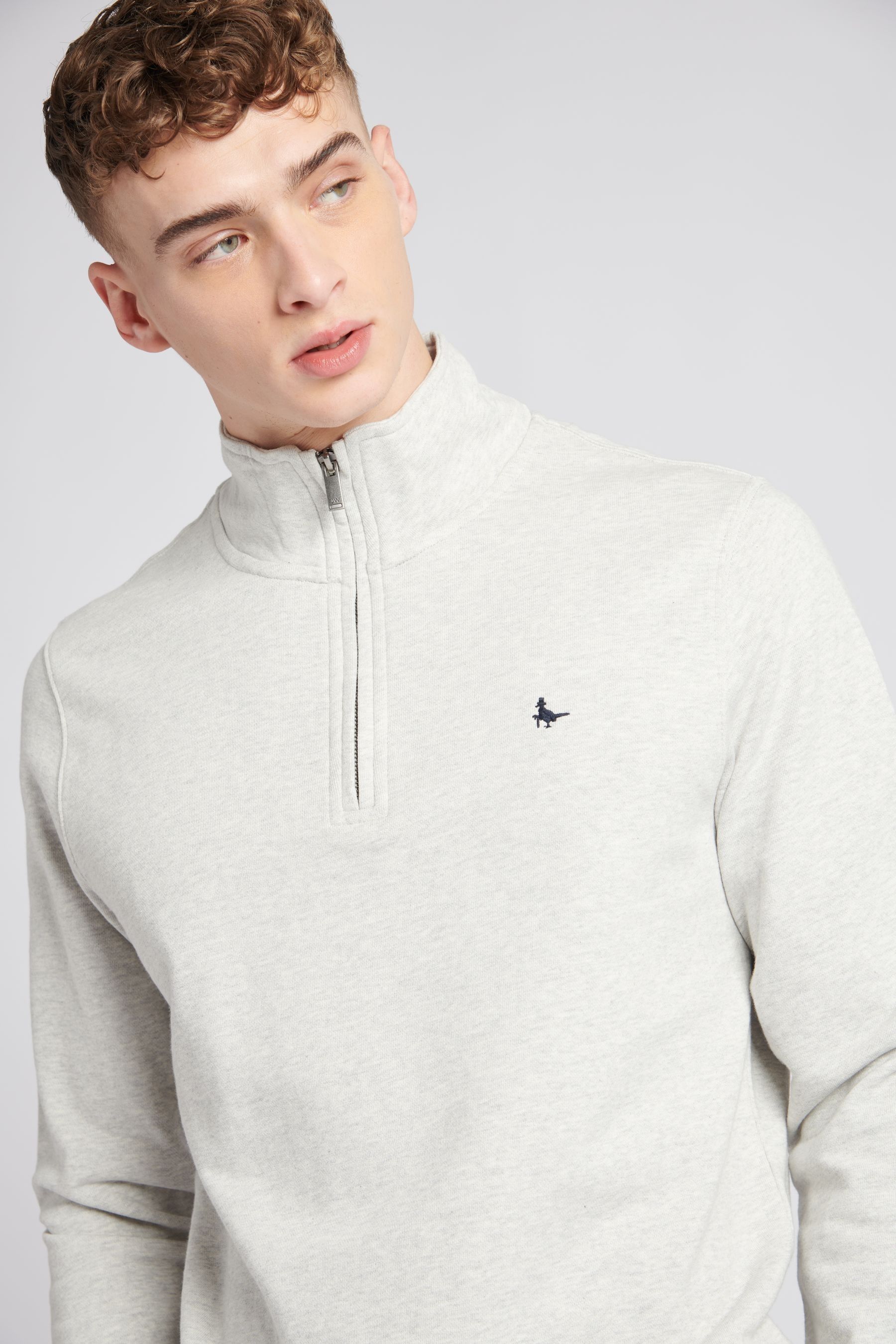 Buy Jack Wills Grey Barchester 1 4 Zip 100 Cotton Sweatshirt from Next Luxembourg