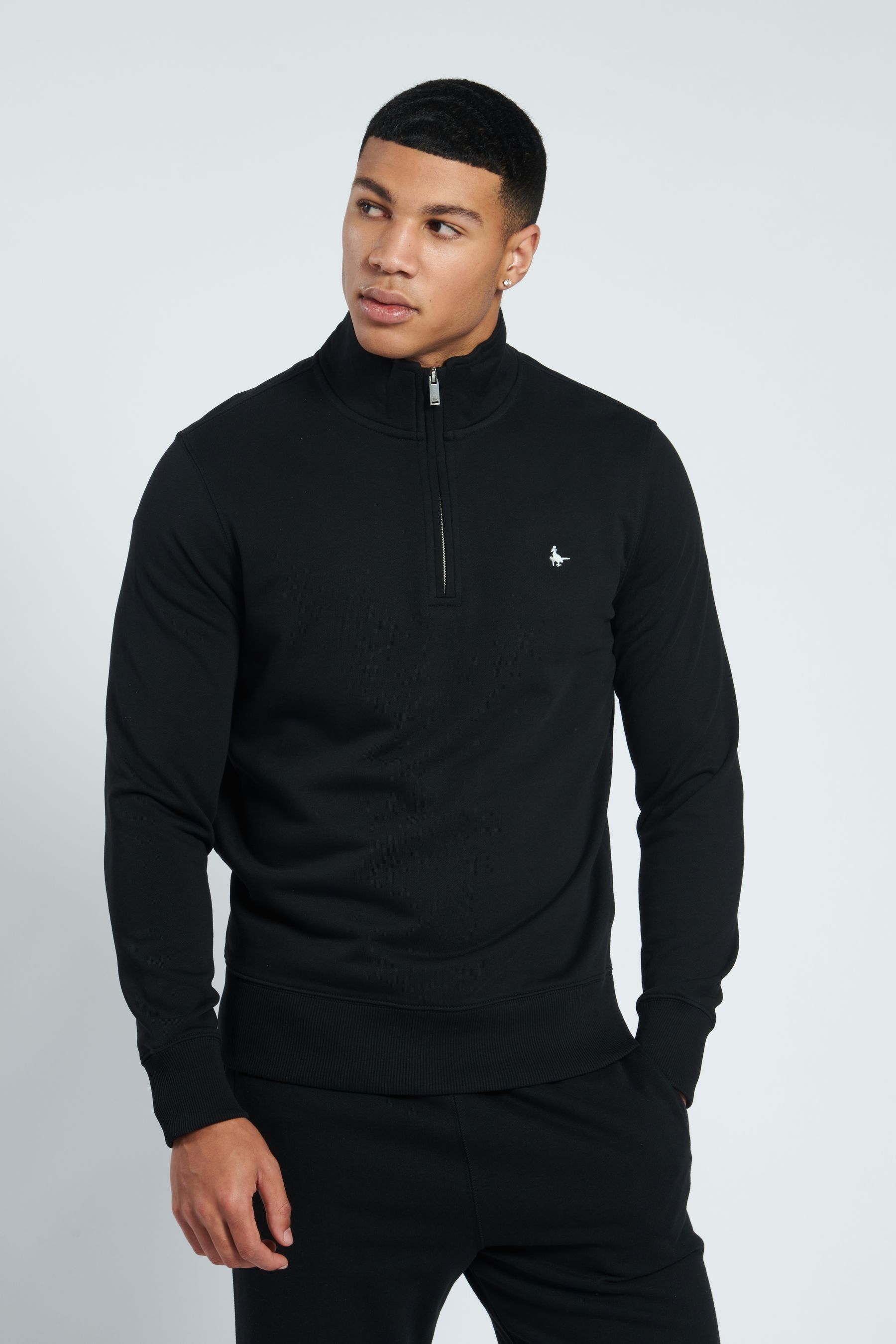 Buy Jack Wills Black Barchester 1 4 Zip 100 Cotton Sweatshirt from Next Luxembourg