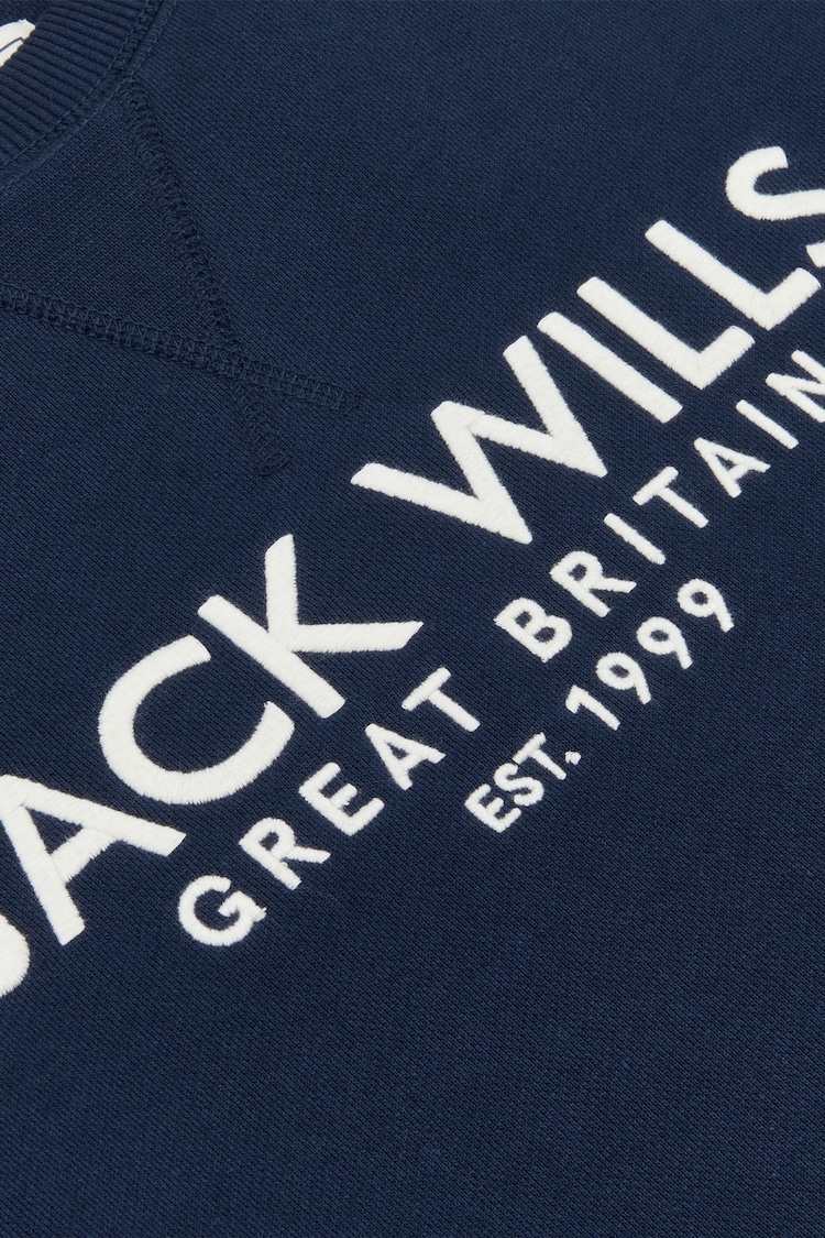 Jack Wills Black Graphic Belvue Crew Sweat Top - Image 5 of 5