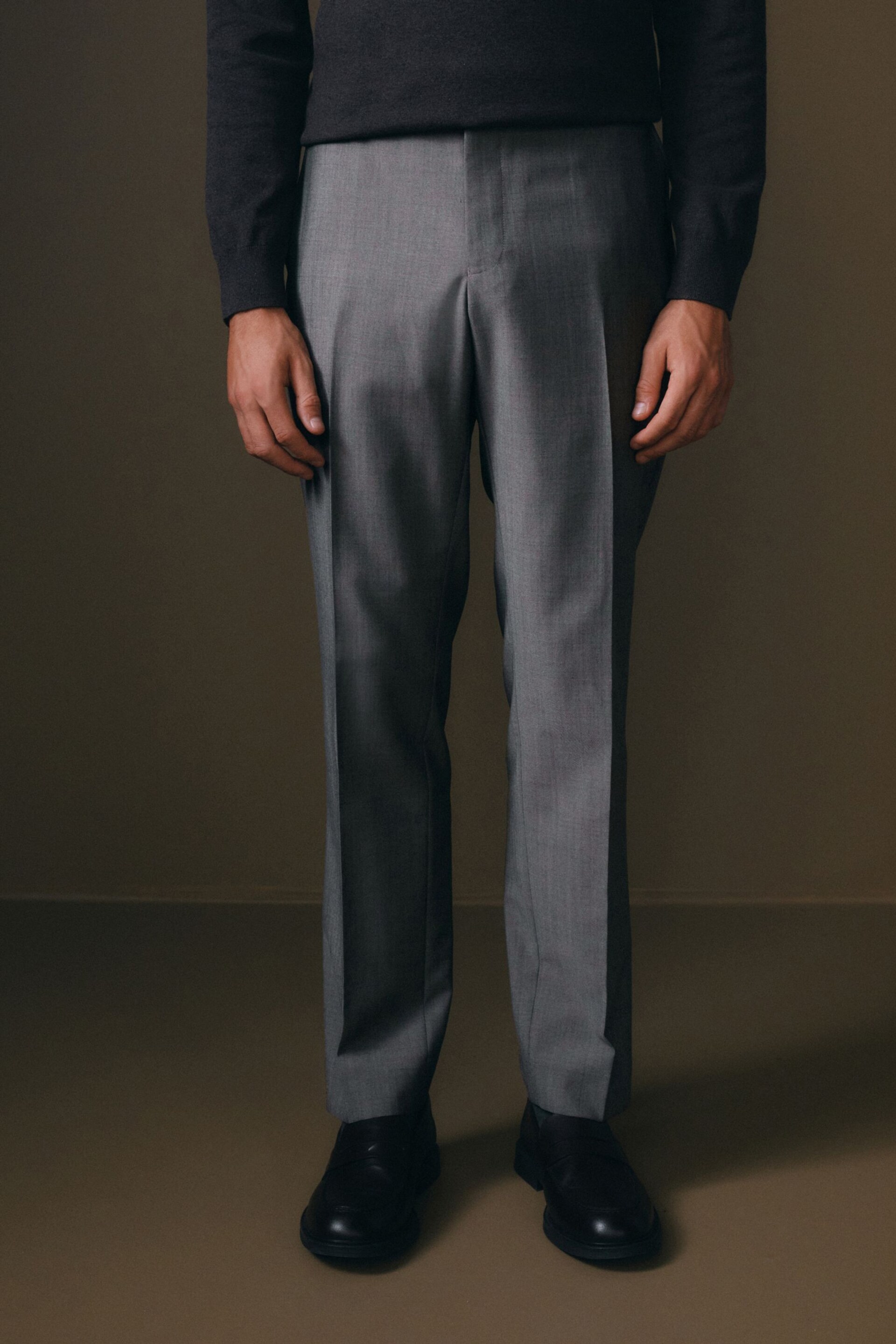 Neutral Slim Fit Signature Barberis Suit: Trousers - Image 1 of 8