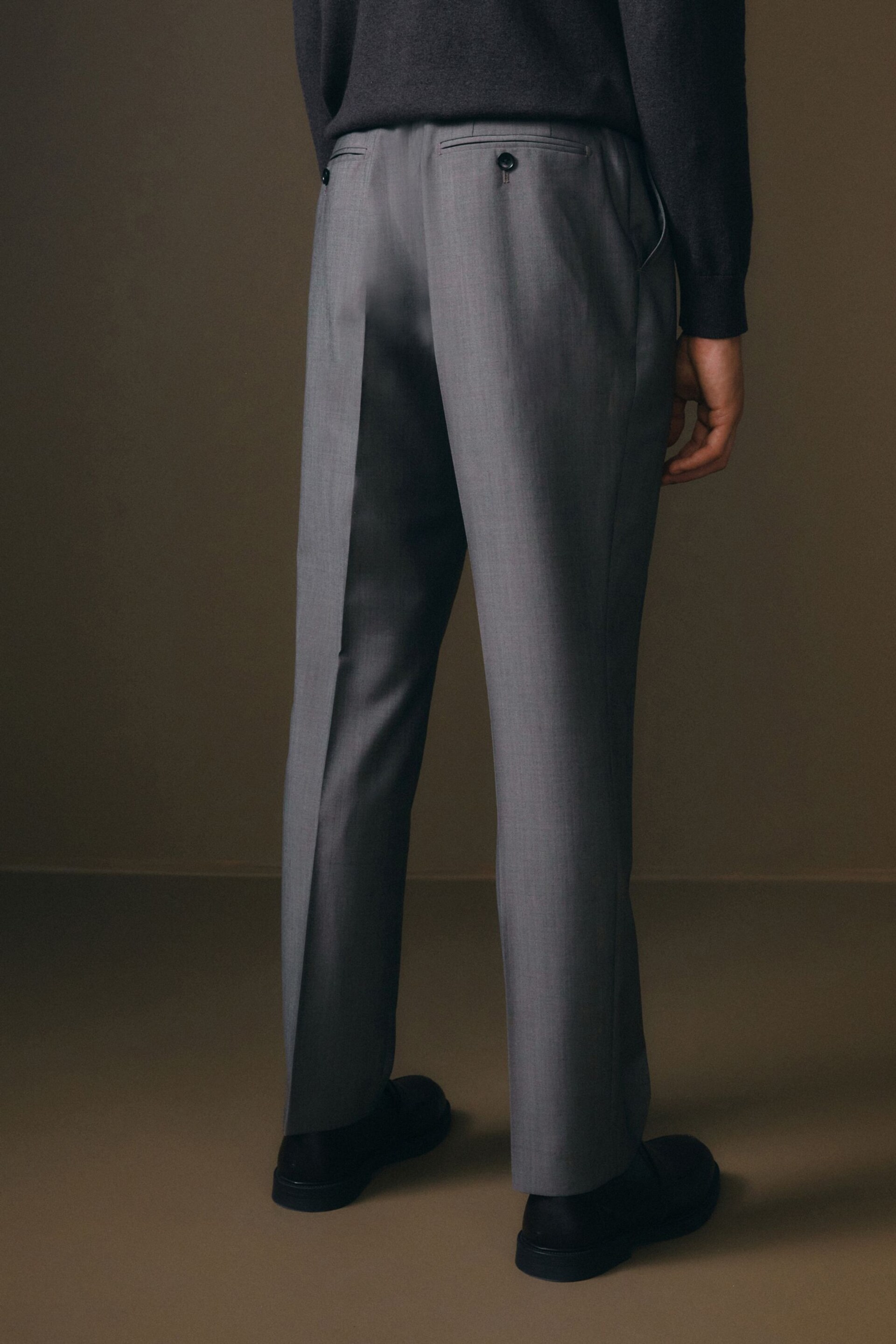 Neutral Slim Fit Signature Barberis Suit: Trousers - Image 3 of 8