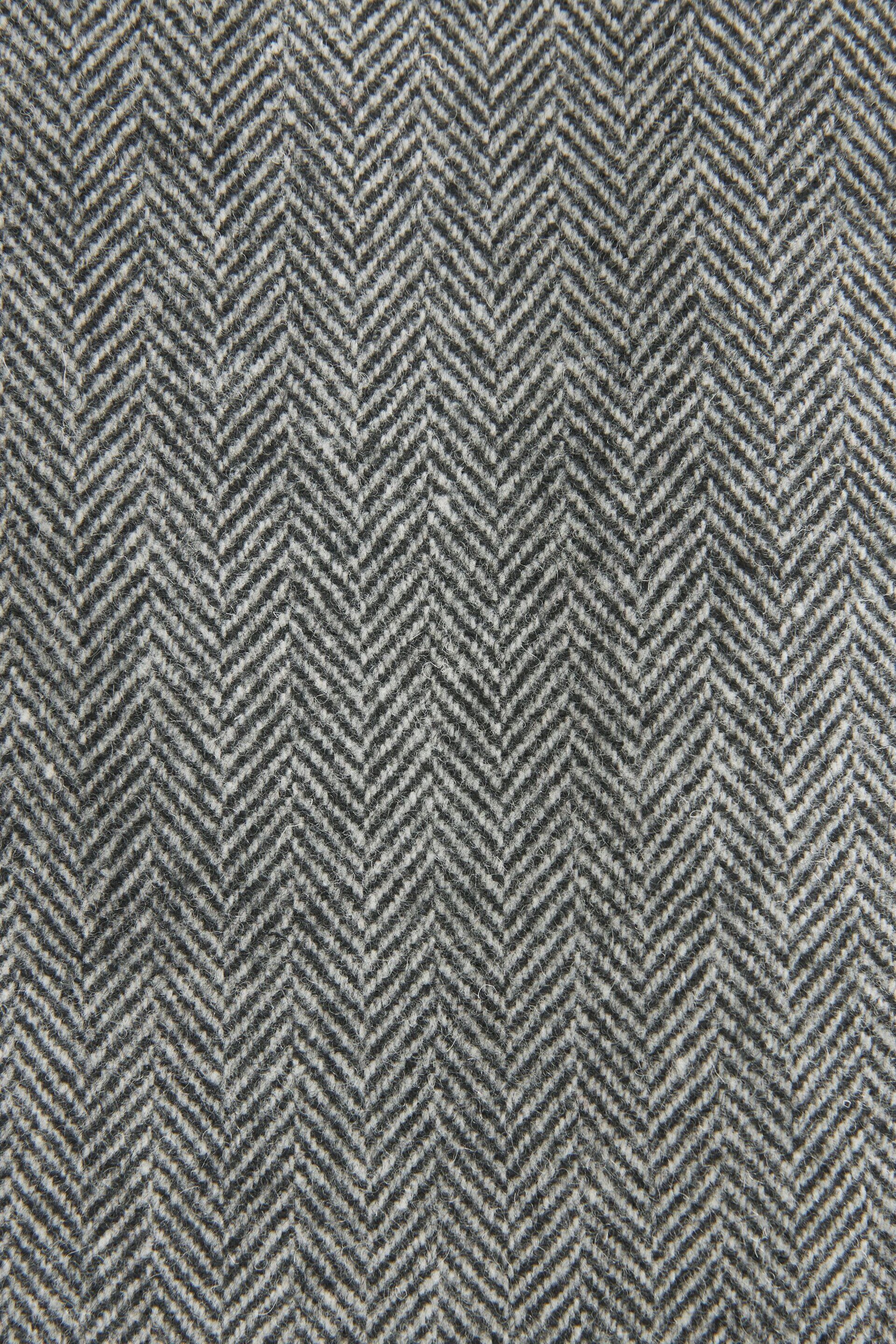 Grey Slim Fit Nova Fides Wool Blend Herringbone Suit Jacket - Image 11 of 12