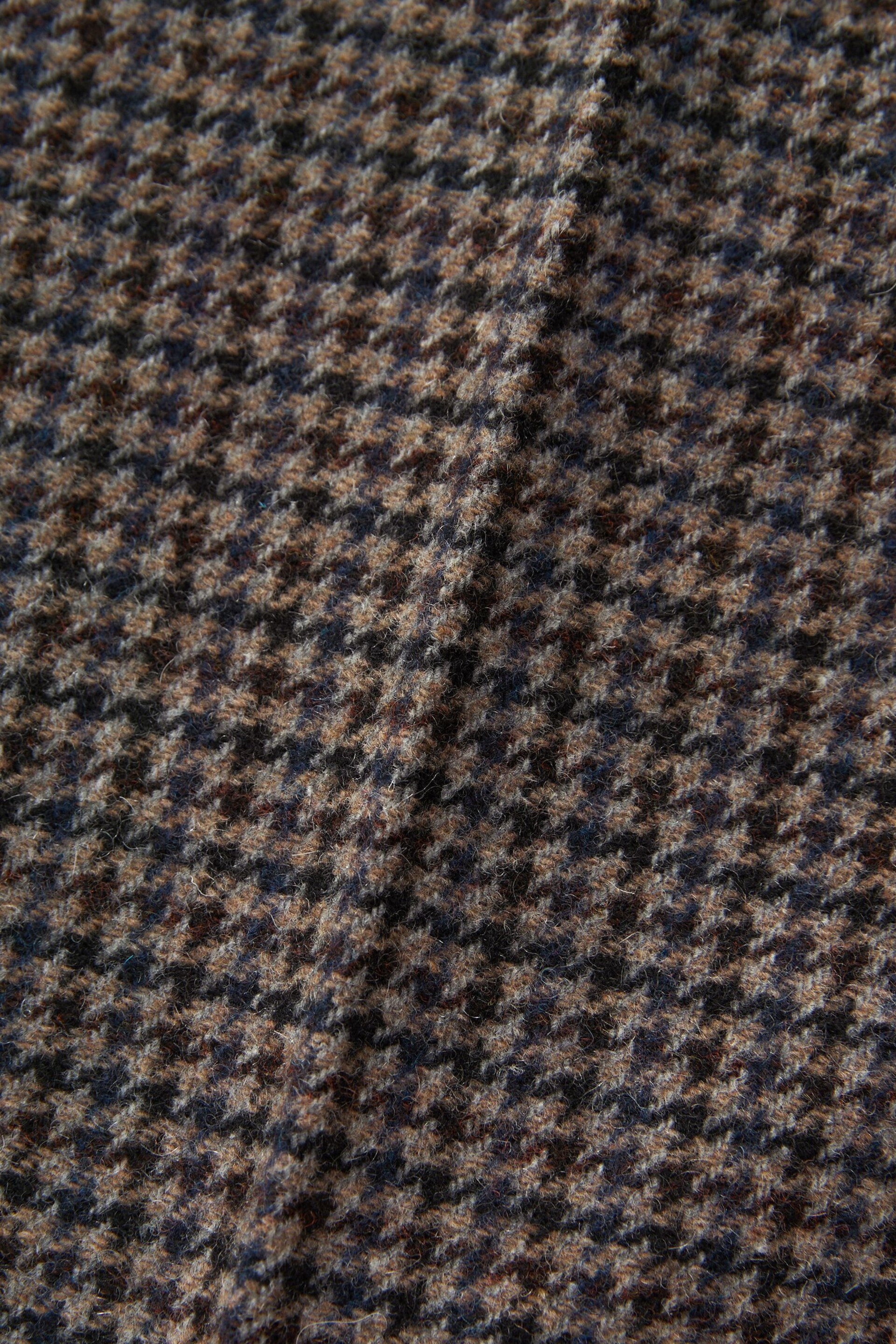 Brown Slim Wool Blend Puppytooth Suit Trousers - Image 6 of 9
