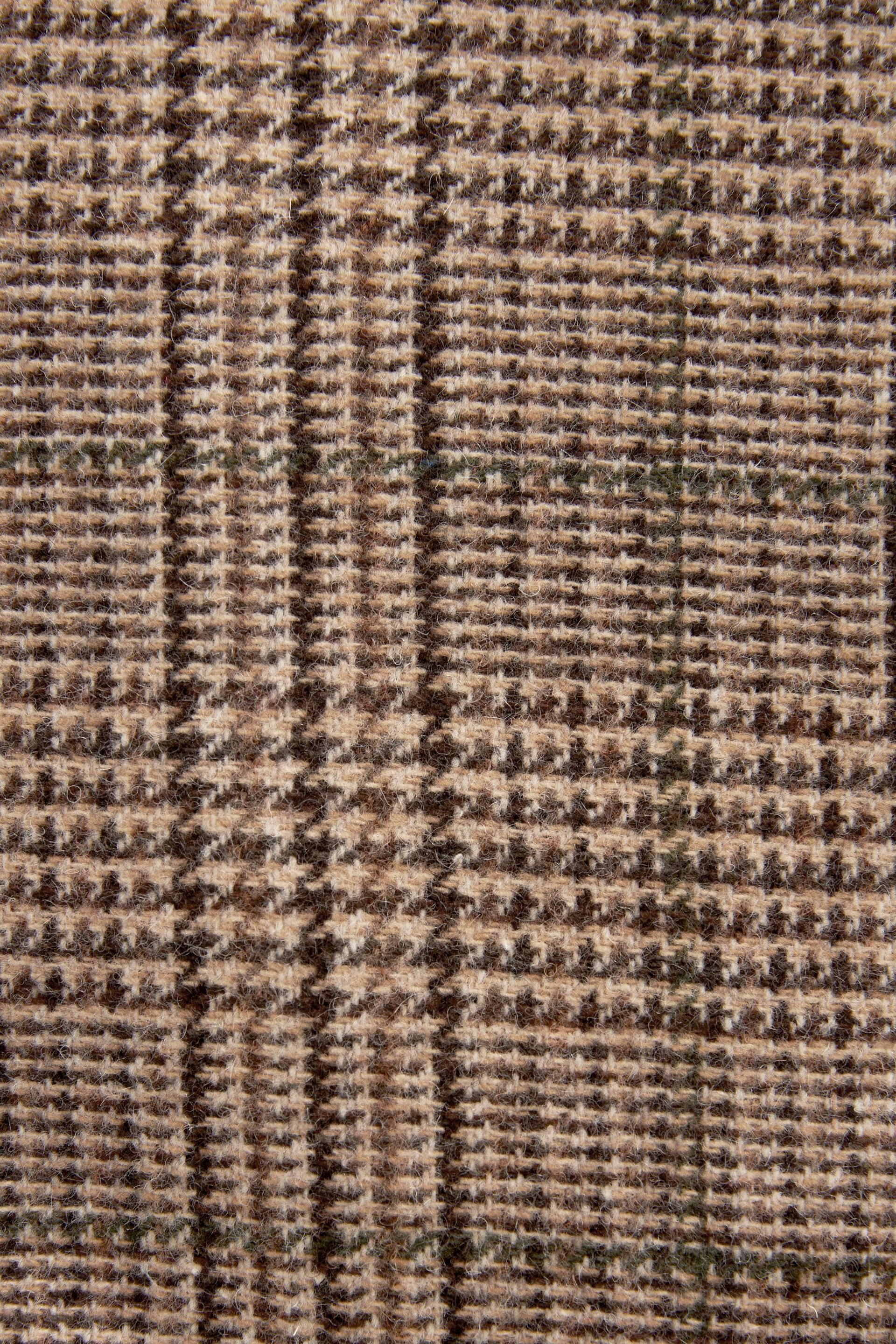 Brown Slim Wool Content Check Suit Jacket - Image 11 of 12