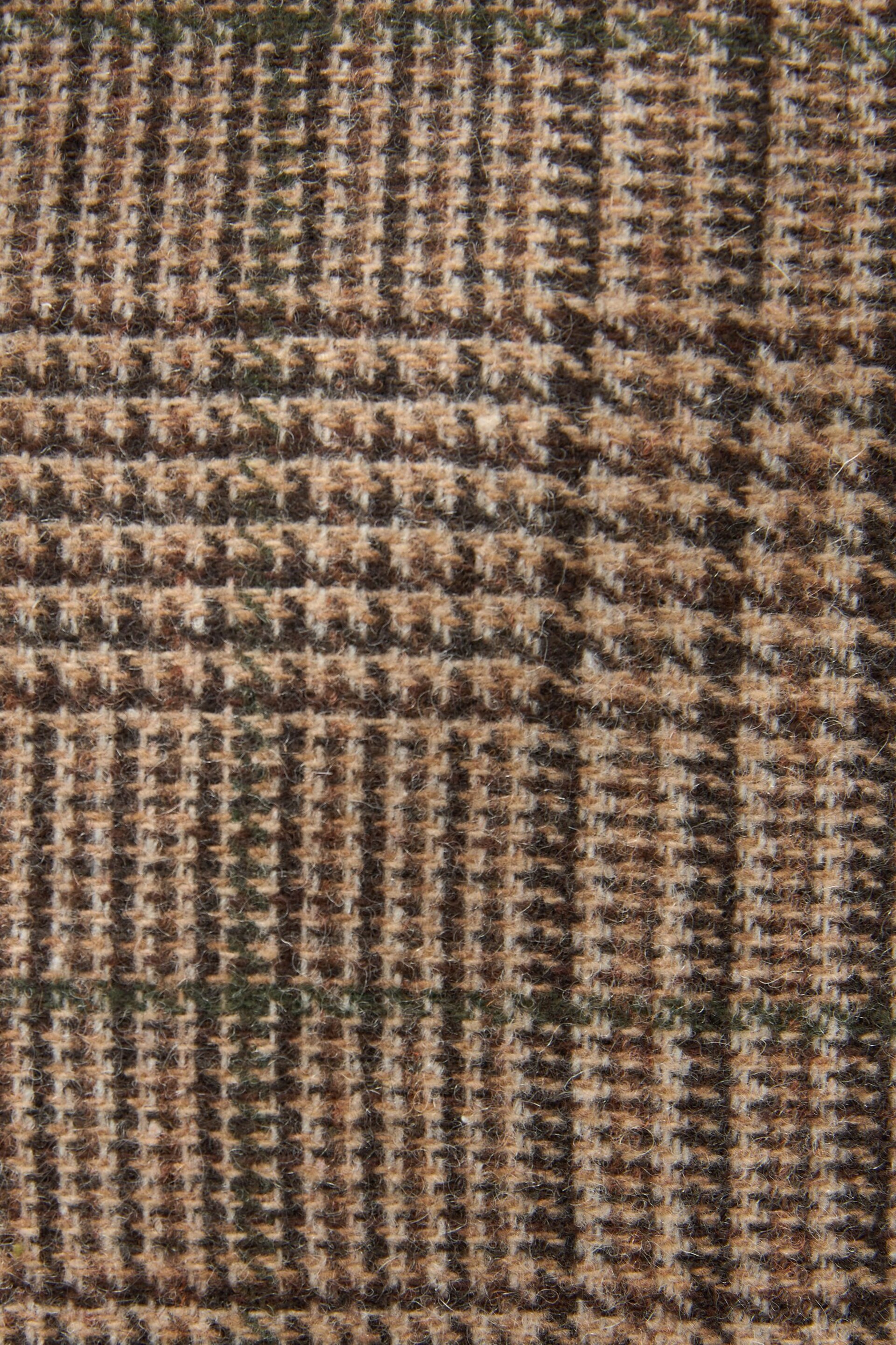 Brown Slim Wool Content Check Suit Waistcoat - Image 5 of 10