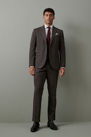 Brown Slim Trimmed Check Suit: Waistcoat - Image 3 of 12