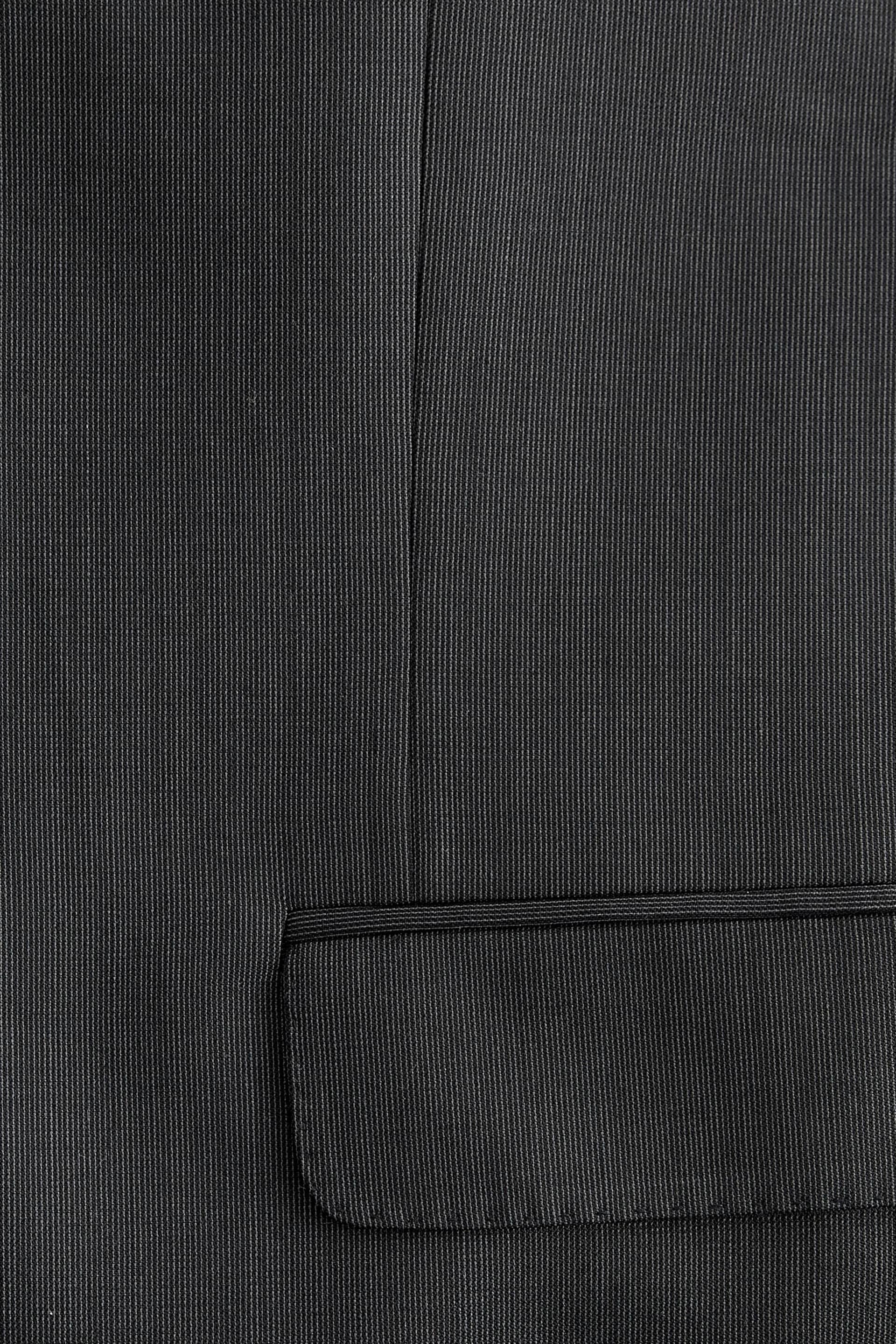 Charcoal Grey Slim Fit Wool Blend Suit Jacket - Image 11 of 11