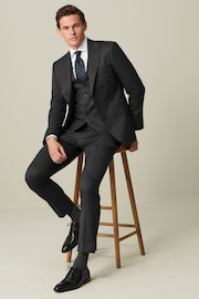 Charcoal Grey Slim Fit Wool Blend Suit Jacket - Image 2 of 11