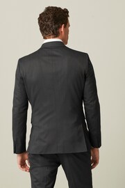 Charcoal Grey Slim Fit Wool Blend Suit Jacket - Image 3 of 11