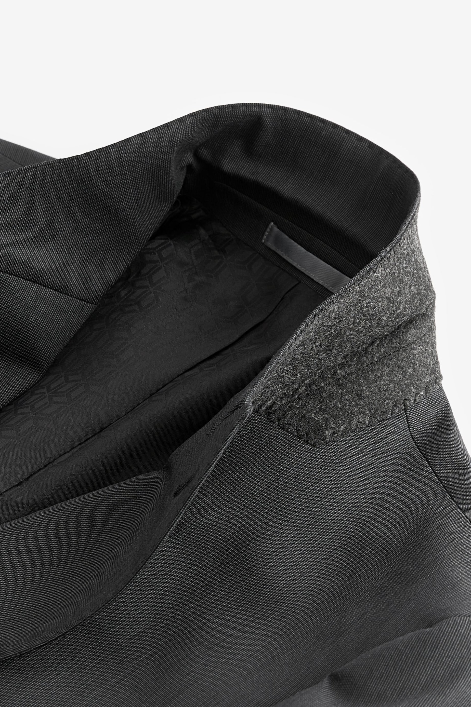 Charcoal Grey Slim Fit Wool Blend Suit Jacket - Image 8 of 11