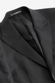 Charcoal Grey Slim Fit Wool Blend Suit Jacket - Image 9 of 11