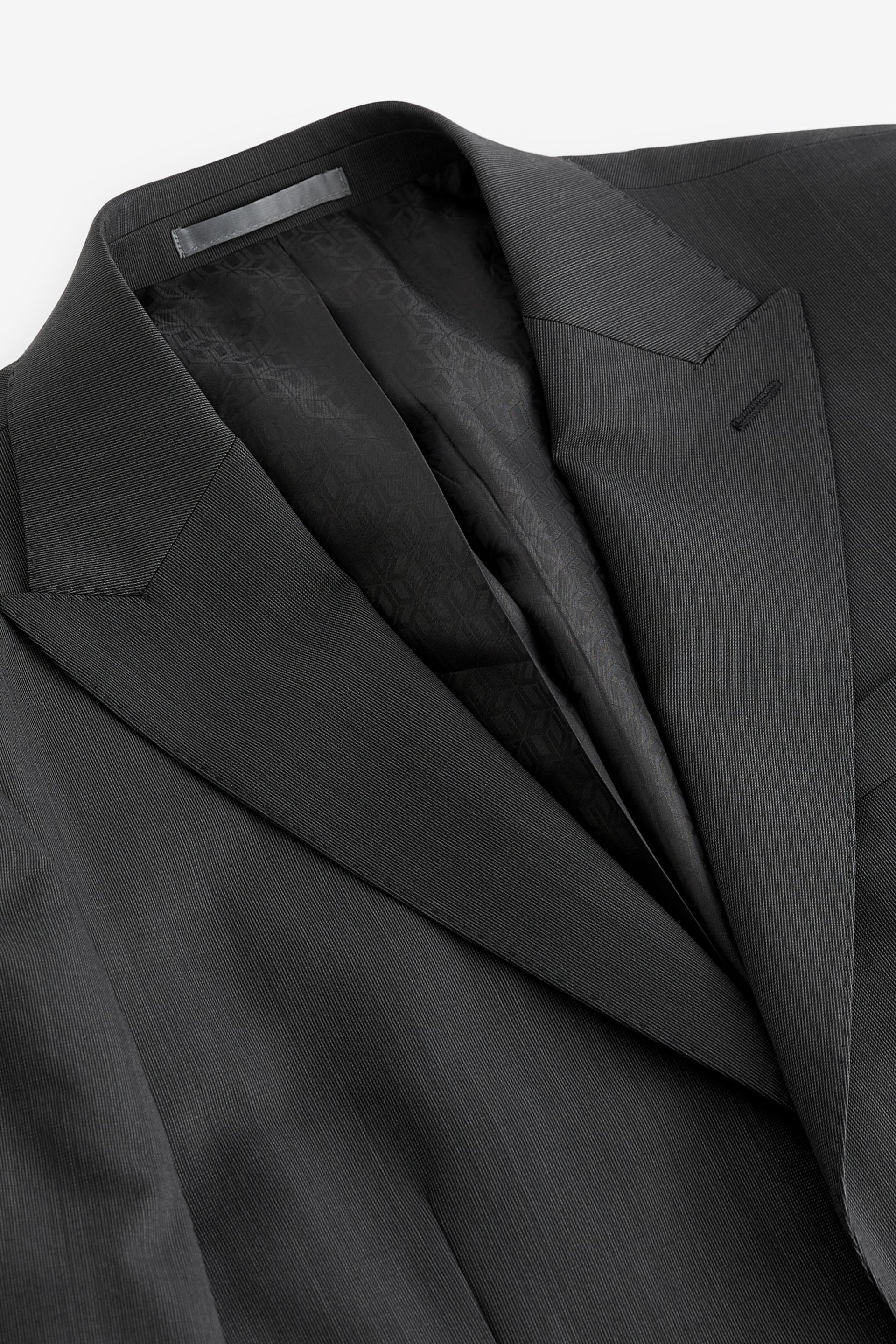 Charcoal Grey Slim Fit Wool Blend Suit Jacket - Image 9 of 11