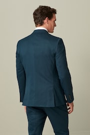 Teal Blue Slim Fit Wool Blend Suit Jacket - Image 3 of 8