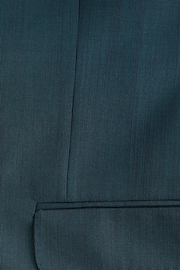Teal Blue Slim Fit Wool Blend Suit Jacket - Image 7 of 8