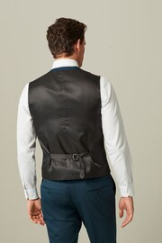 Teal Blue Wool Blend Suit Waistcoat - Image 3 of 10