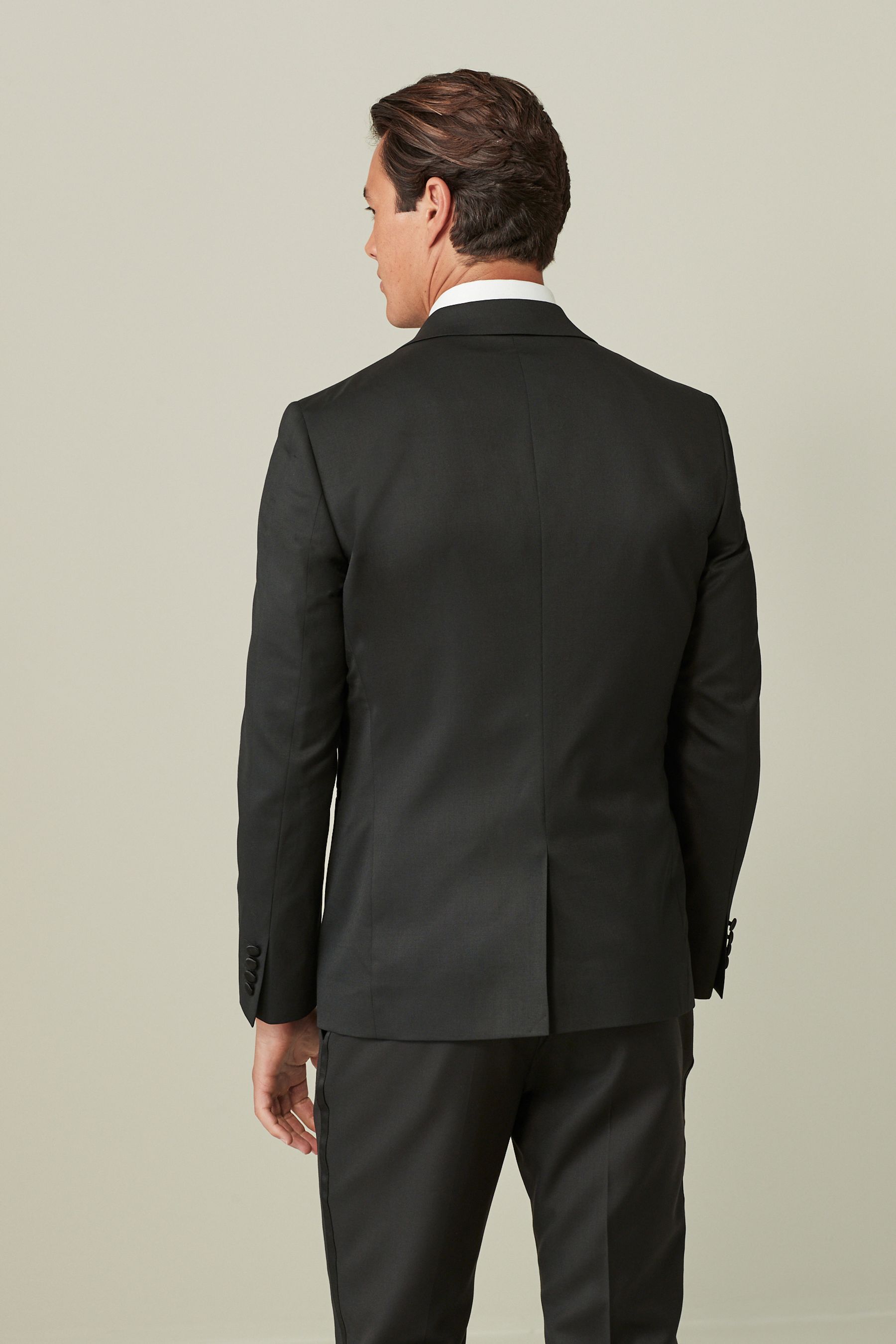 Black shiny suit jacket sale