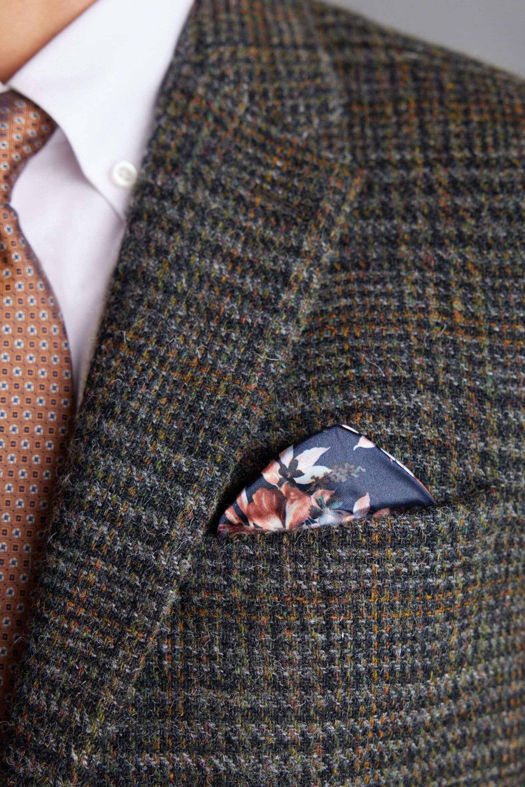 Buy Dark Grey Check Signature Harris Tweed British Wool Blazer from Next Austria