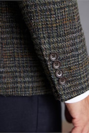 Dark Grey Check Signature Harris Tweed British Wool Blazer - Image 6 of 6