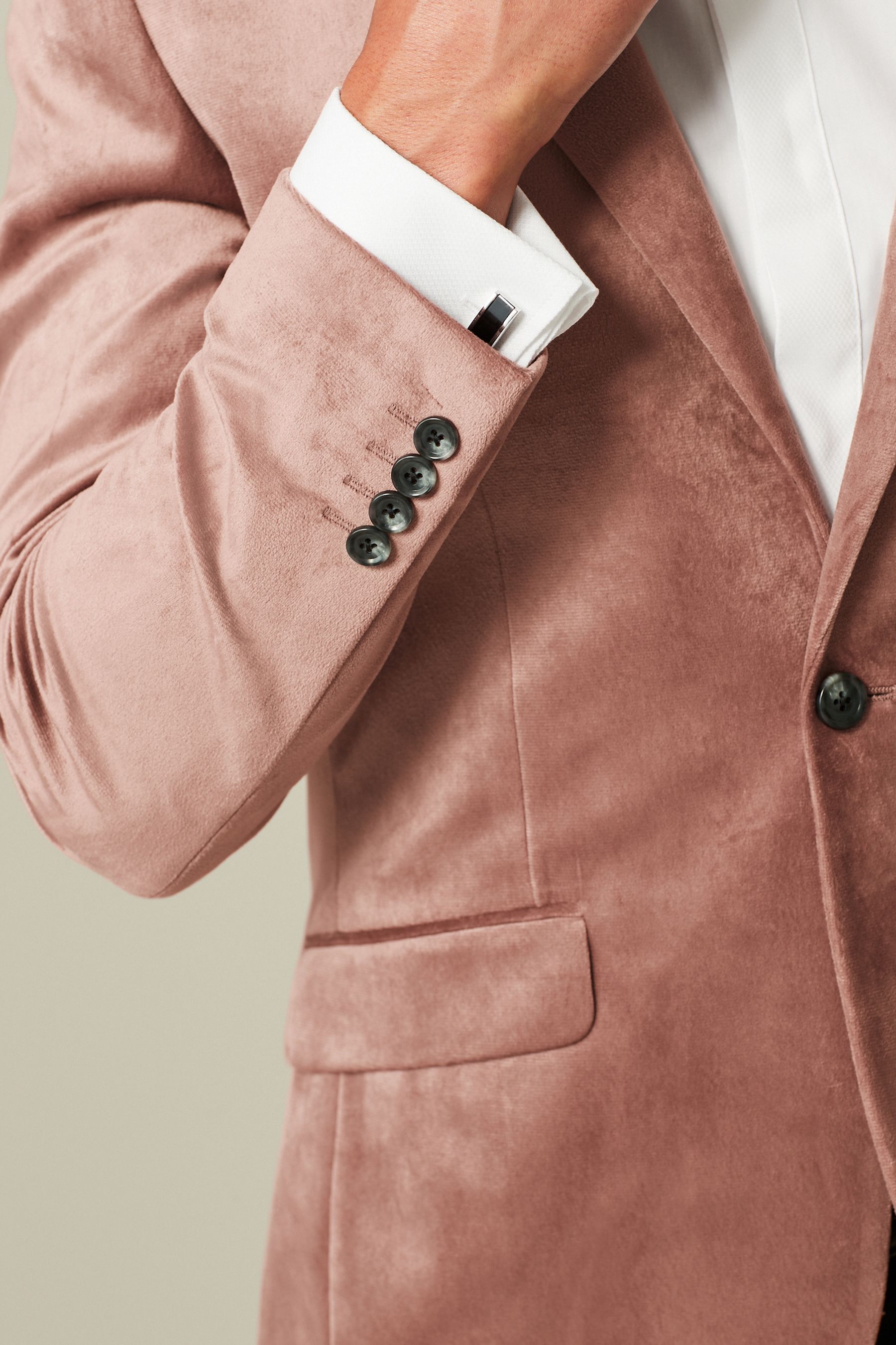 Mens pink velvet blazer deals