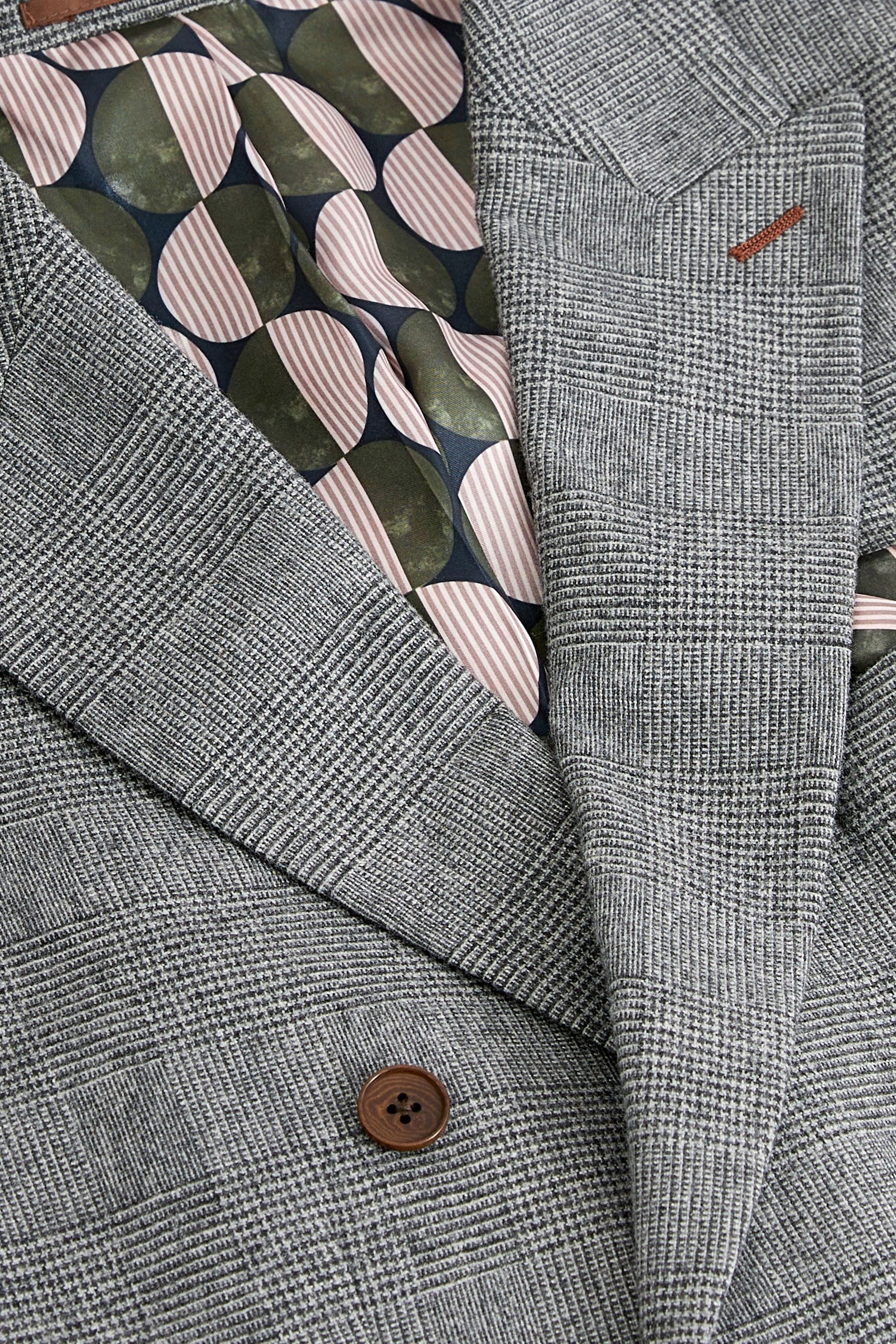 Buy Grey Double Breasted Slim Nova Fides Check Blazer from Next Luxembourg