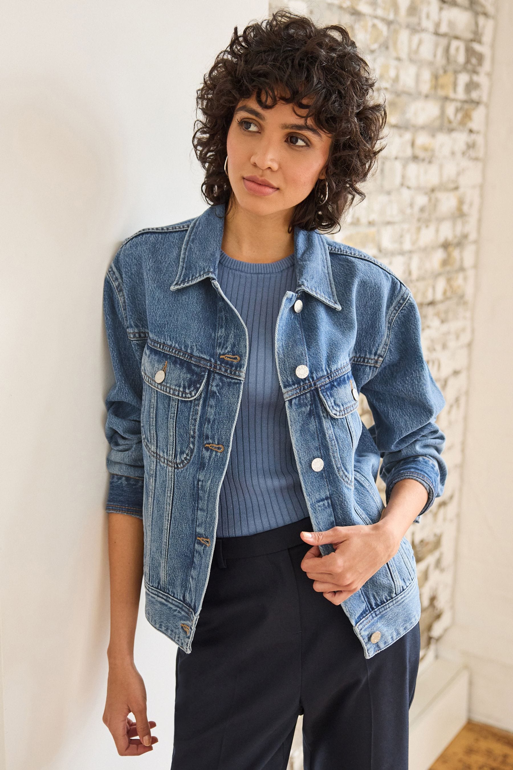 Denim soft jacket shop