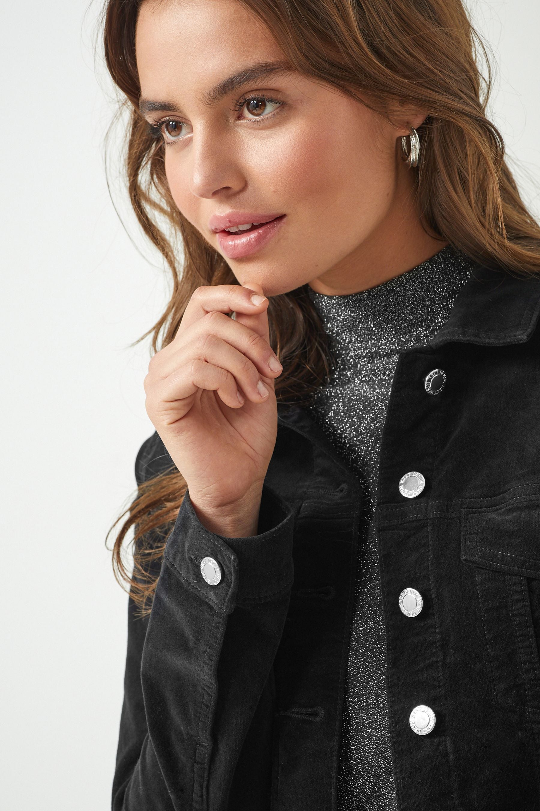 Buy Black Velvet Cord Jacket from Next Austria