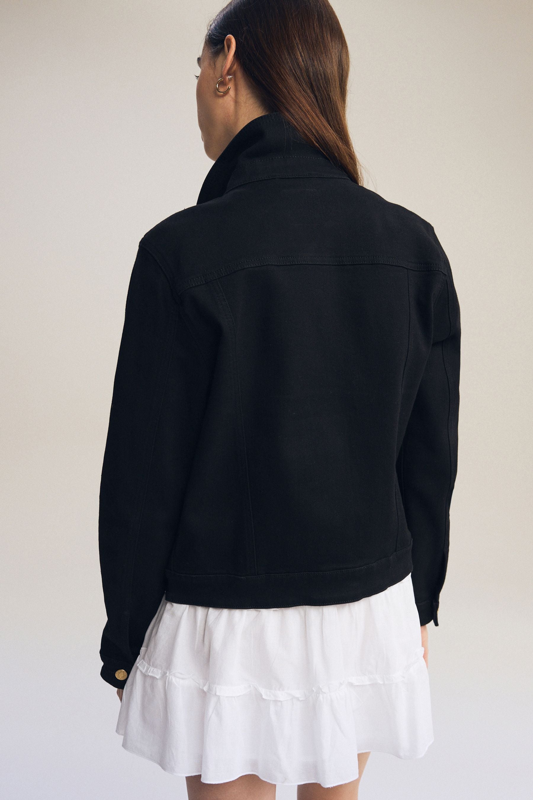 Buy Black Denim Jacket from Next Canada
