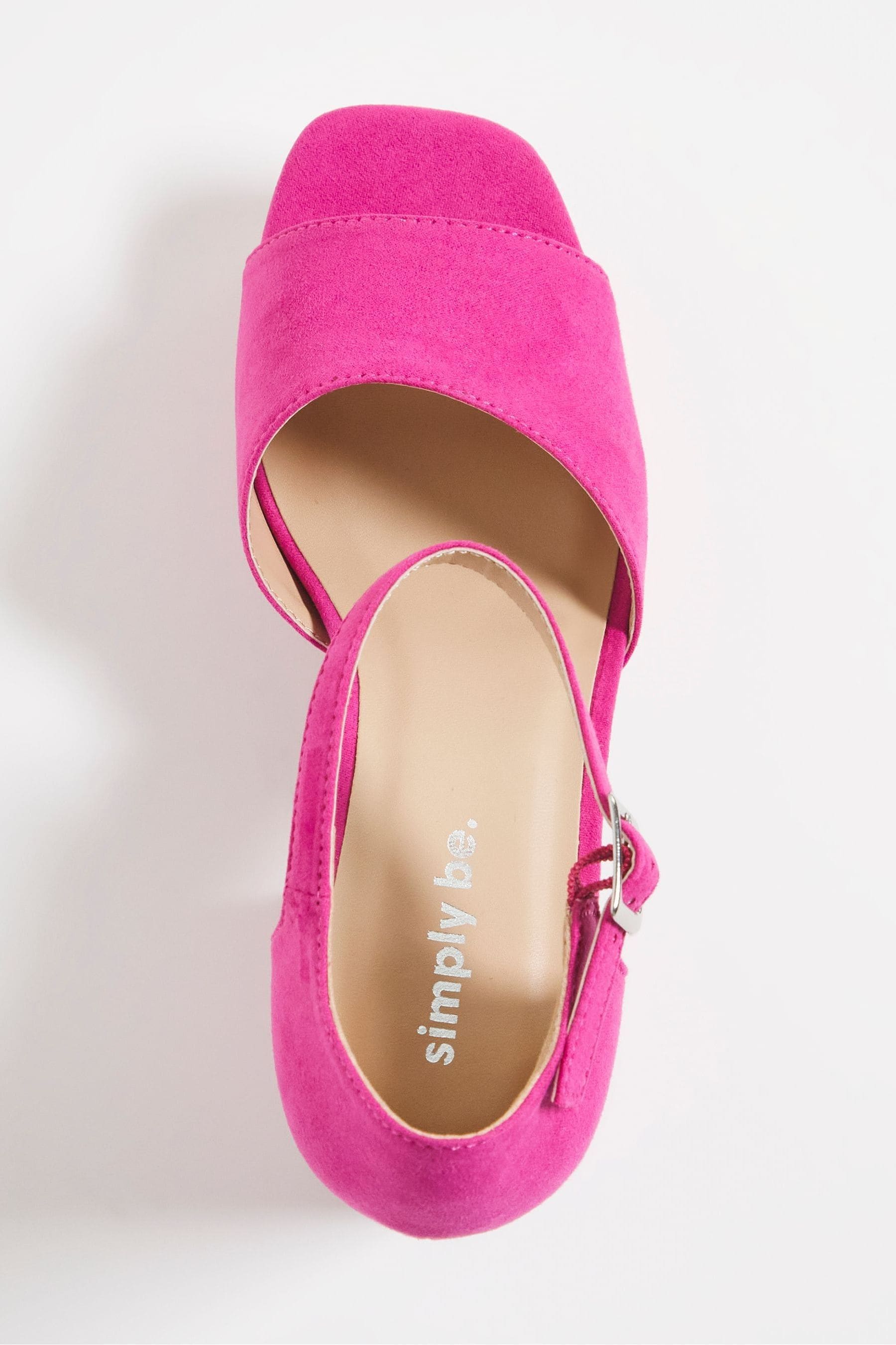 Buy Simply Be Extra Wide Fit Pink Fuschia Closed Back Platform Heeled Sandals from Next Luxembourg