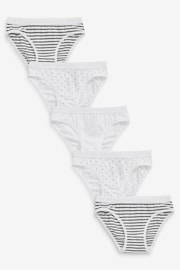 White/Black 5 Pack Bikini Briefs (5-16yrs) - Image 1 of 7