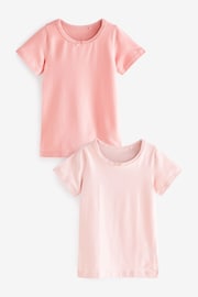 Pink Short Sleeved Vests 2 Pack (1.5-12yrs) - Image 1 of 3