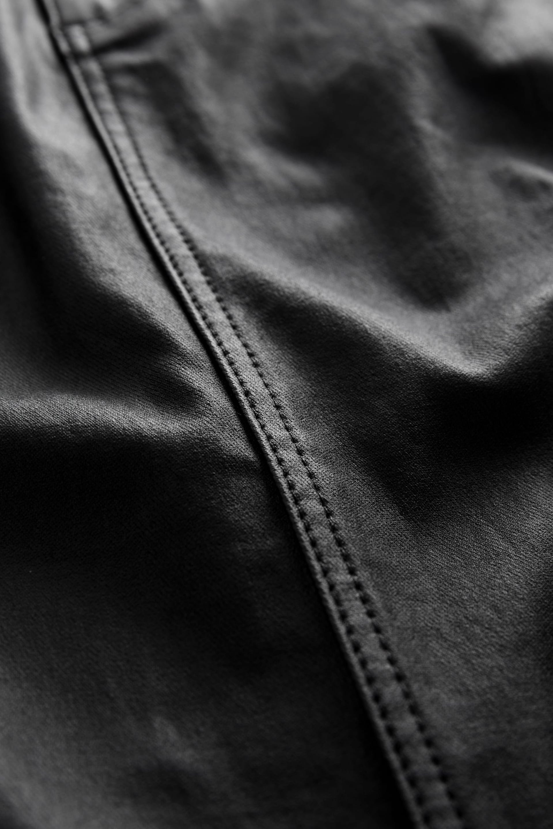 Black Coated Denim Maxi Skirt - Image 6 of 6