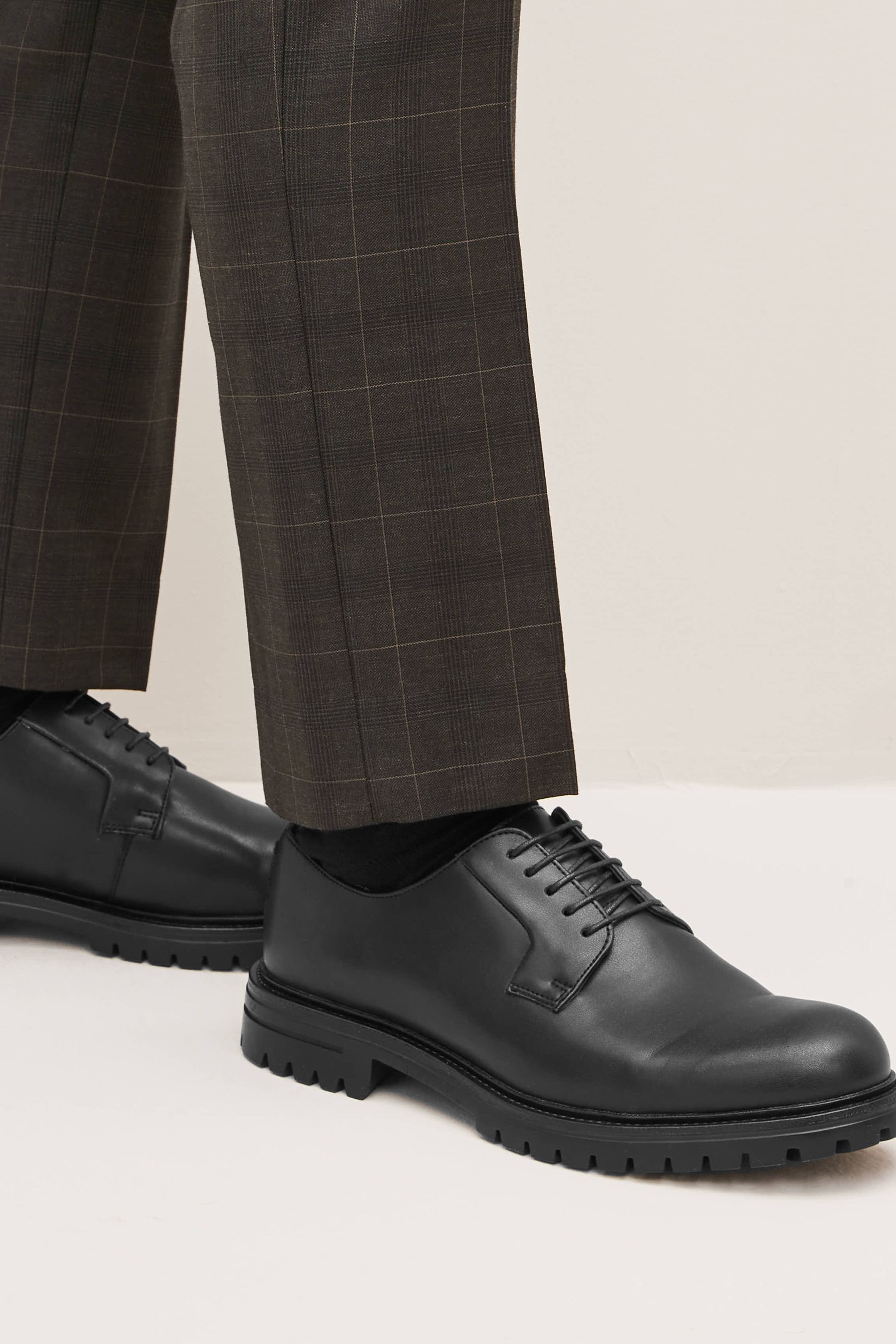 Buy Black Chunky Sole Derby Shoes from Next Luxembourg