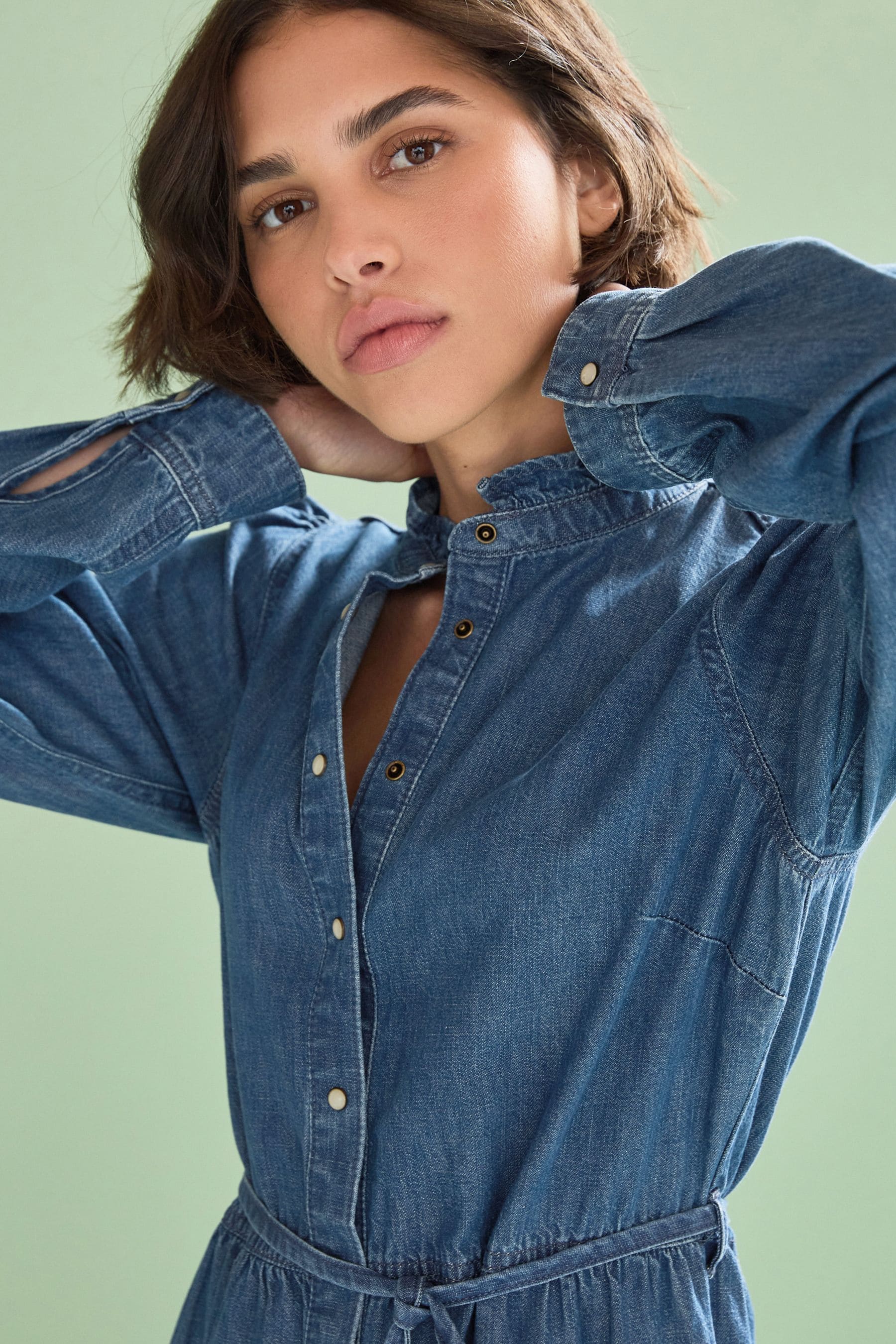 Dark denim midi dress clearance