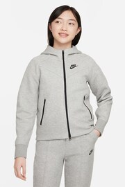 Nike Grey Tech Fleece Zip Through Hoodie - Image 1 of 7
