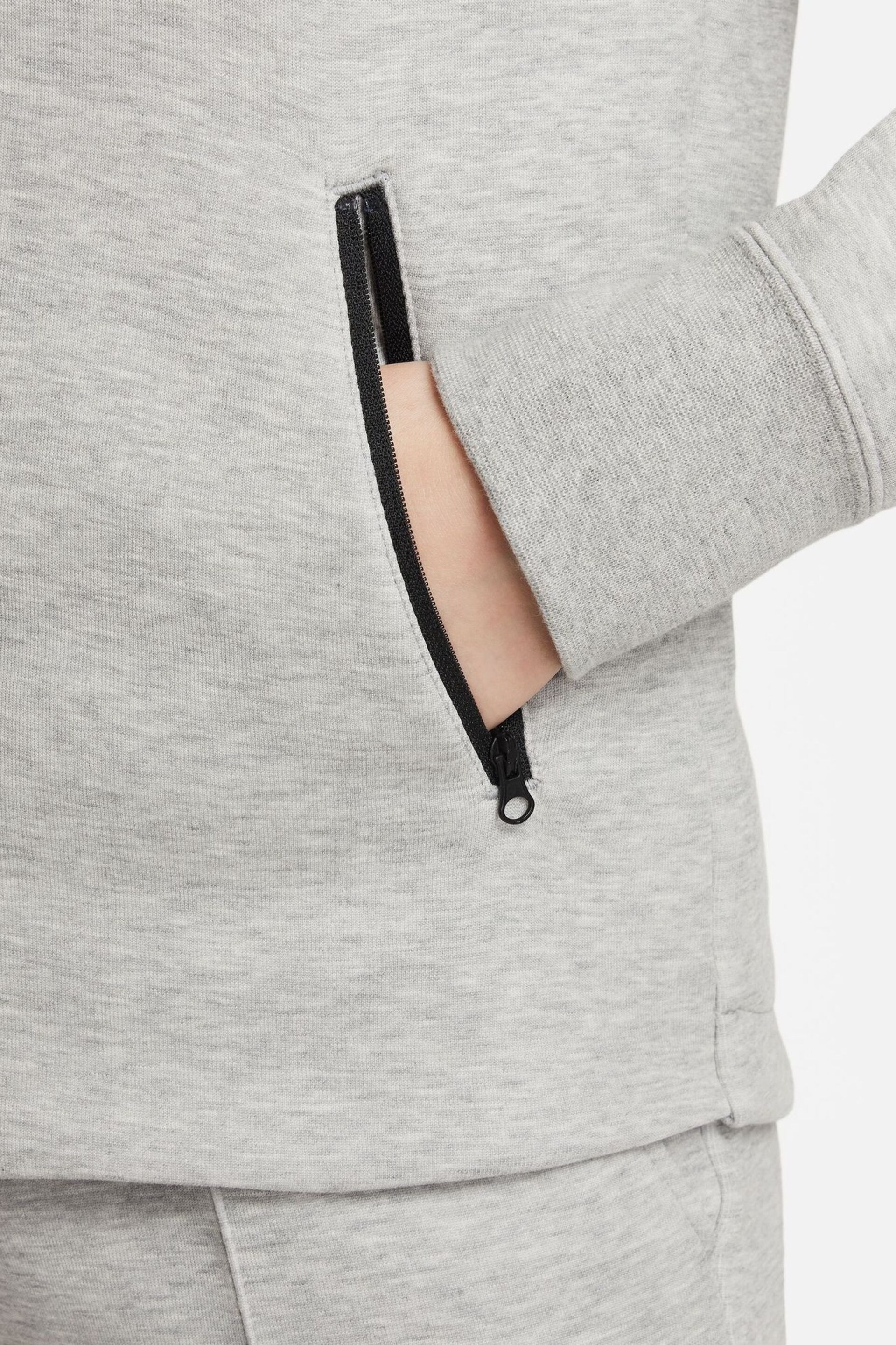 Nike Grey Tech Fleece Zip Through Hoodie - Image 5 of 7