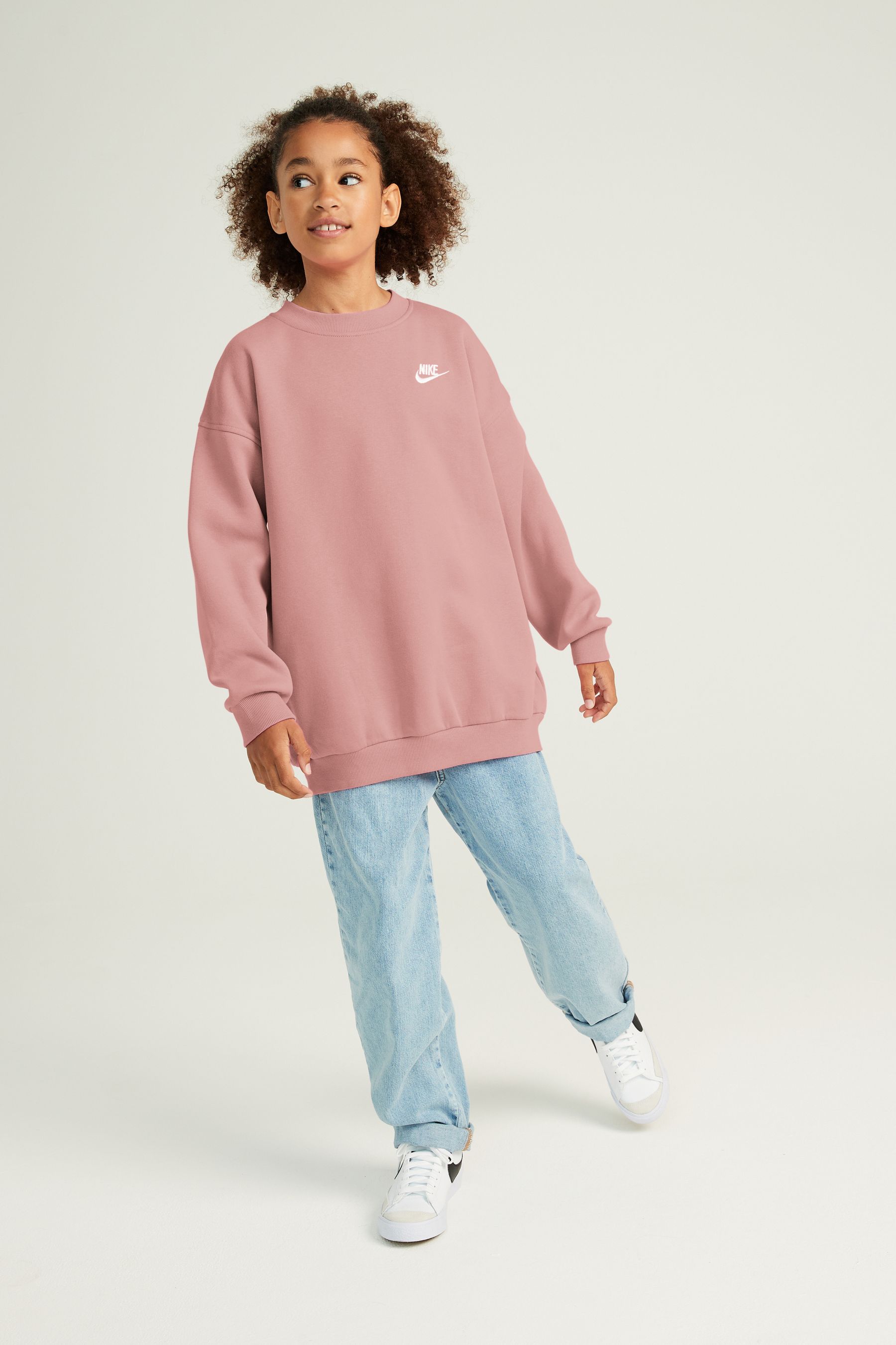 Buy Nike Dusty Red Oversized Club Fleece Sweatshirt from Next Luxembourg