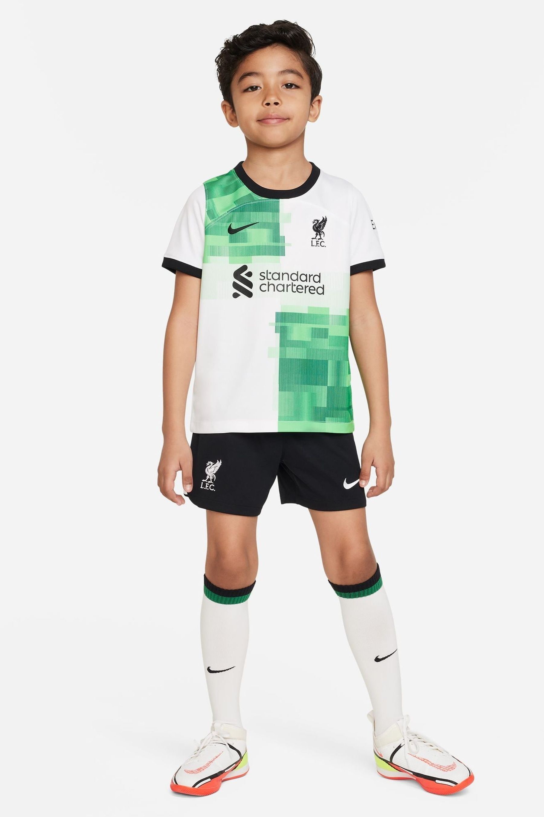 Buy Nike White Green Jr. Liverpool FC 23 24 Third Football Shirt from Next Luxembourg