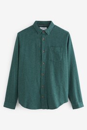 Green Brushed Texture 100% Cotton Long Sleeve Shirt - Image 7 of 9