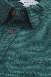 Green Brushed Texture 100% Cotton Long Sleeve Shirt - Image 8 of 9