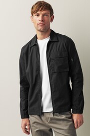 Black Zip Through Shacket - Image 1 of 12