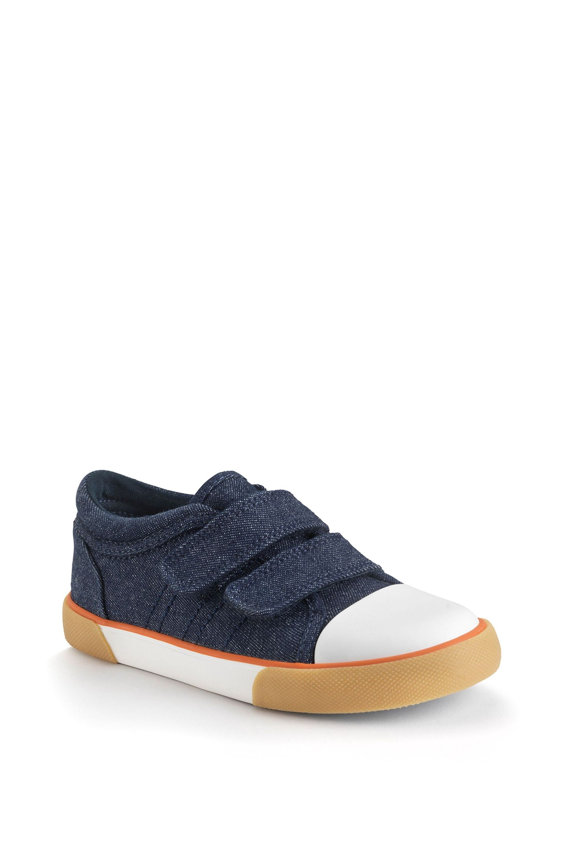 Start Rite Blue Sandcastle Denim Canvas Washable Riptape Trainers - Image 2 of 5