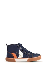 Start Rite Arcade Blue Canvas High-top Zip Up Trainers - Image 2 of 6