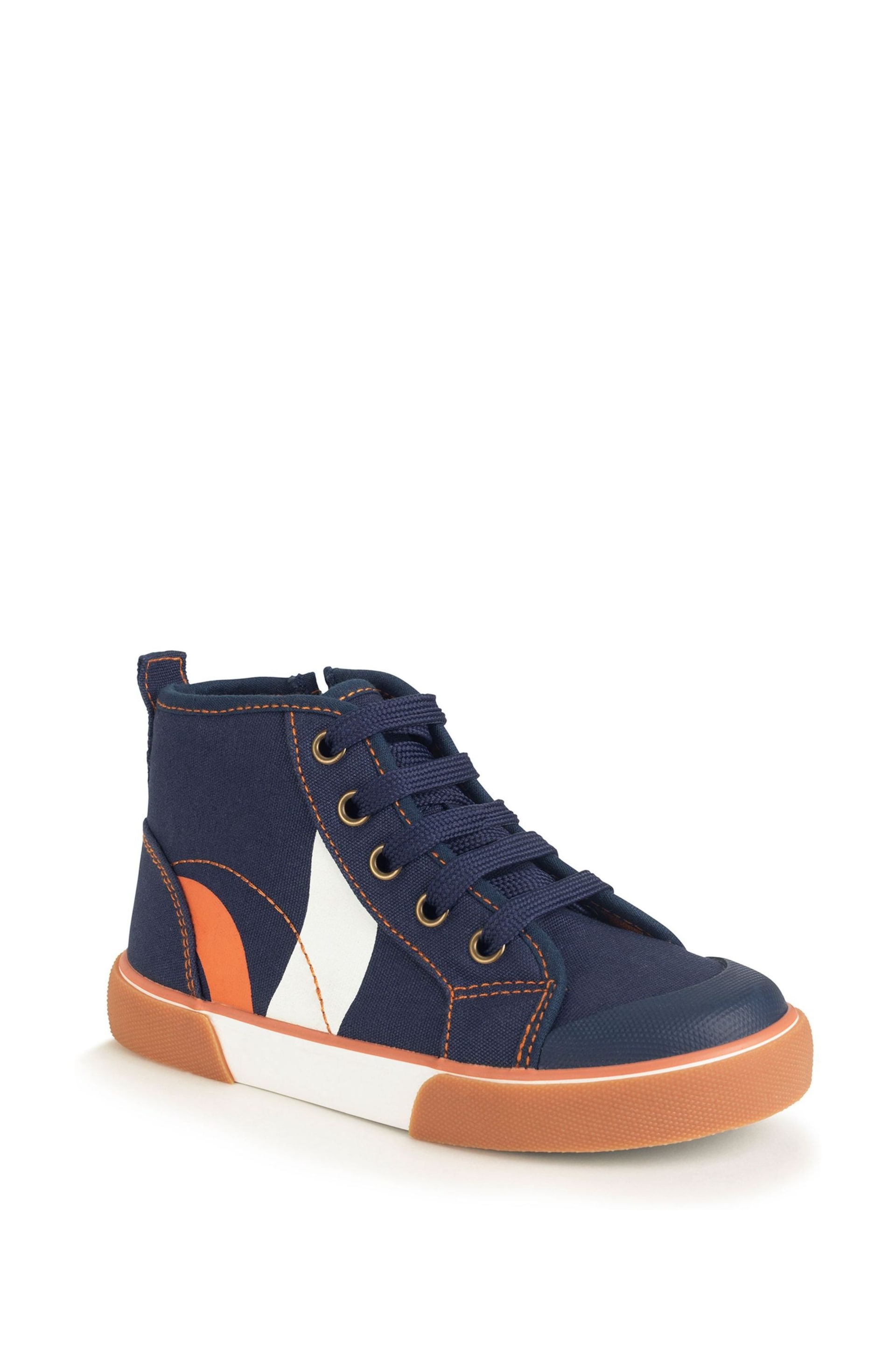 Start Rite Arcade Blue Canvas High-top Zip Up Trainers - Image 3 of 6