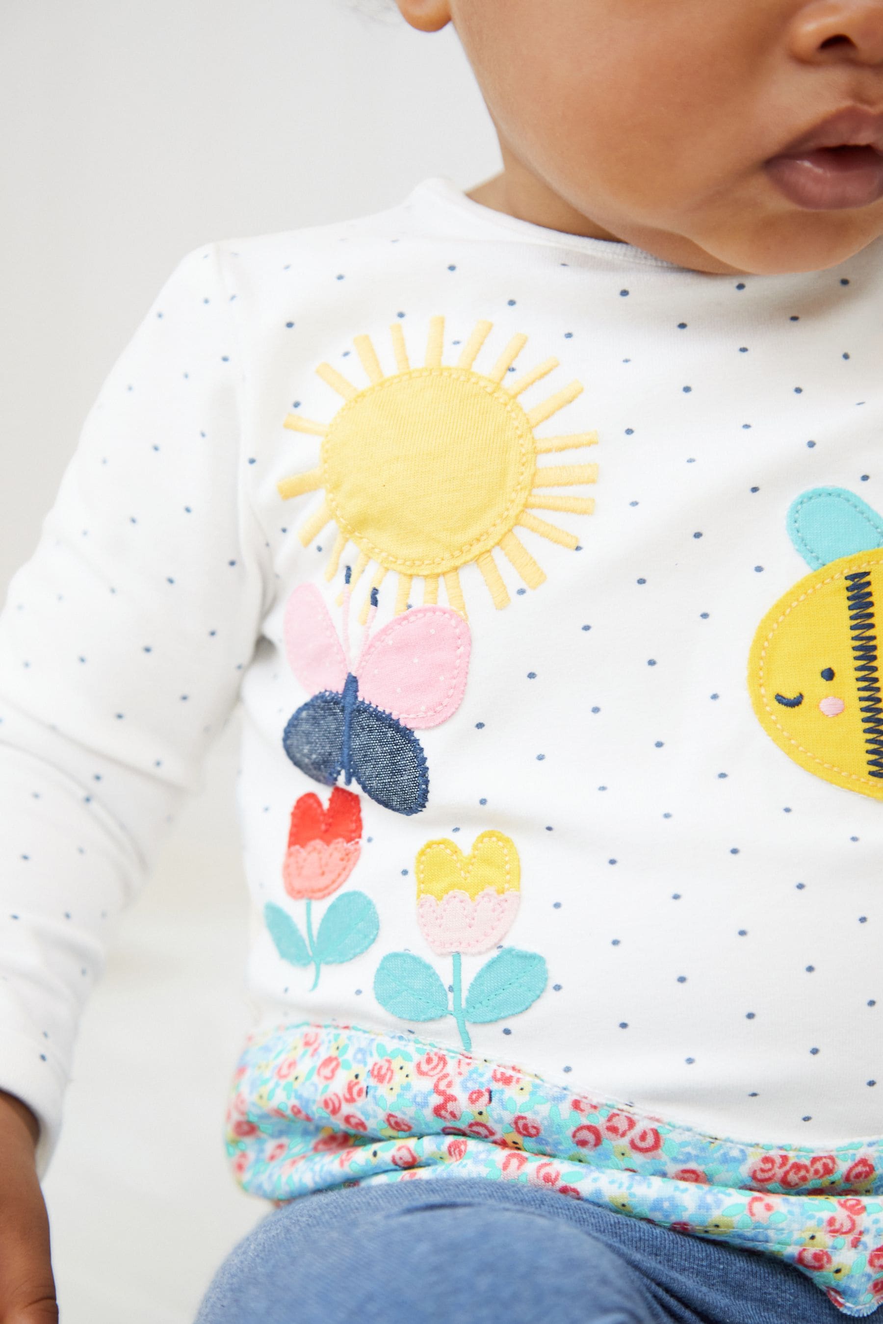Buy White Blue Bumble Bee Baby Top And Leggings Set from Next Luxembourg