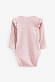 Pink/Green 6 Pack Baby Frill Bodysuit and Leggings Set - Image 2 of 3